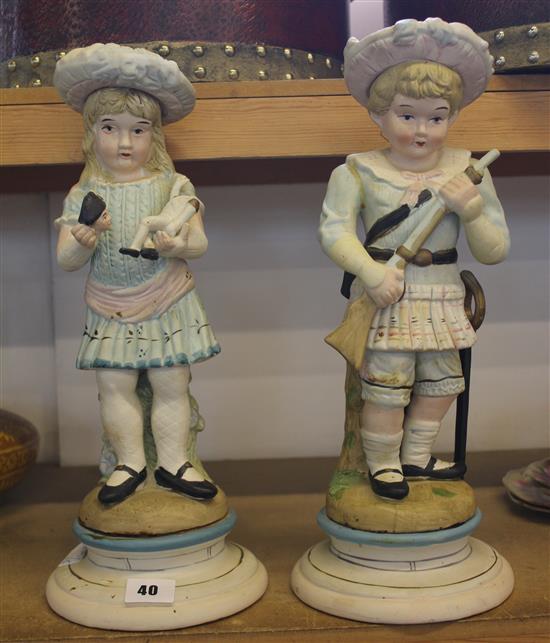 Pair bisque figures